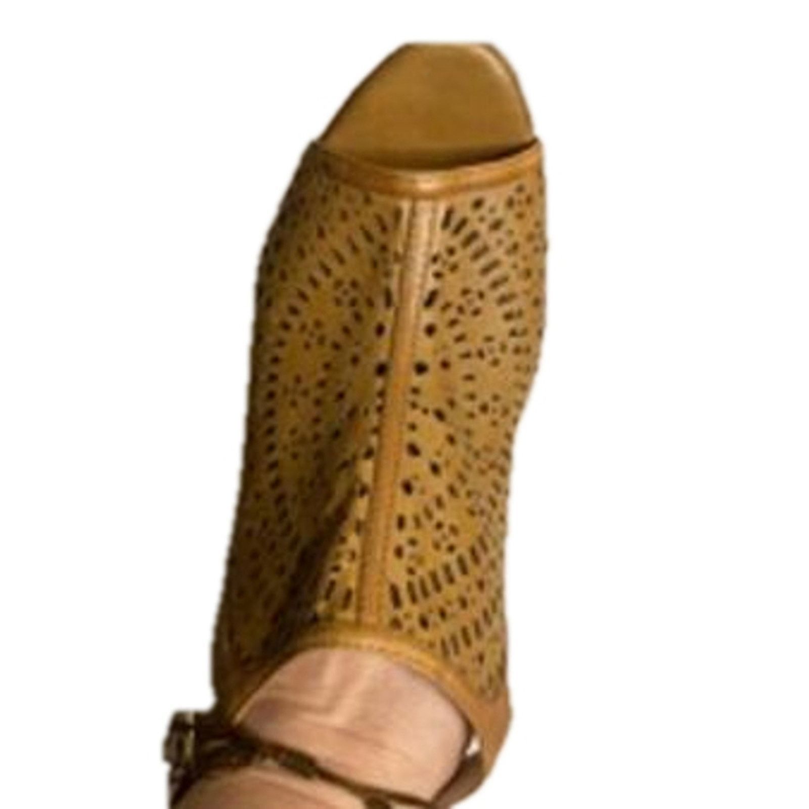 Vince Camuto Vince Camuto Brown Leather Cutout Block Heel Sandals 7M Size US 7 / IT 37 - 3 Thumbnail