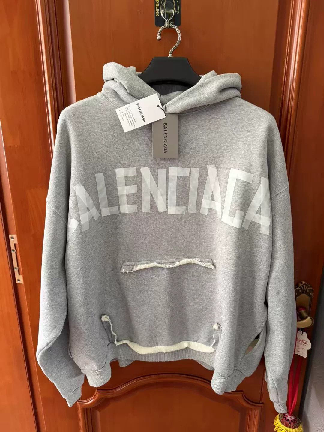 Balenciaga balenciaga gray logo hoodie size M Size US M / EU 48-50 / 2 - 1 Thumbnail