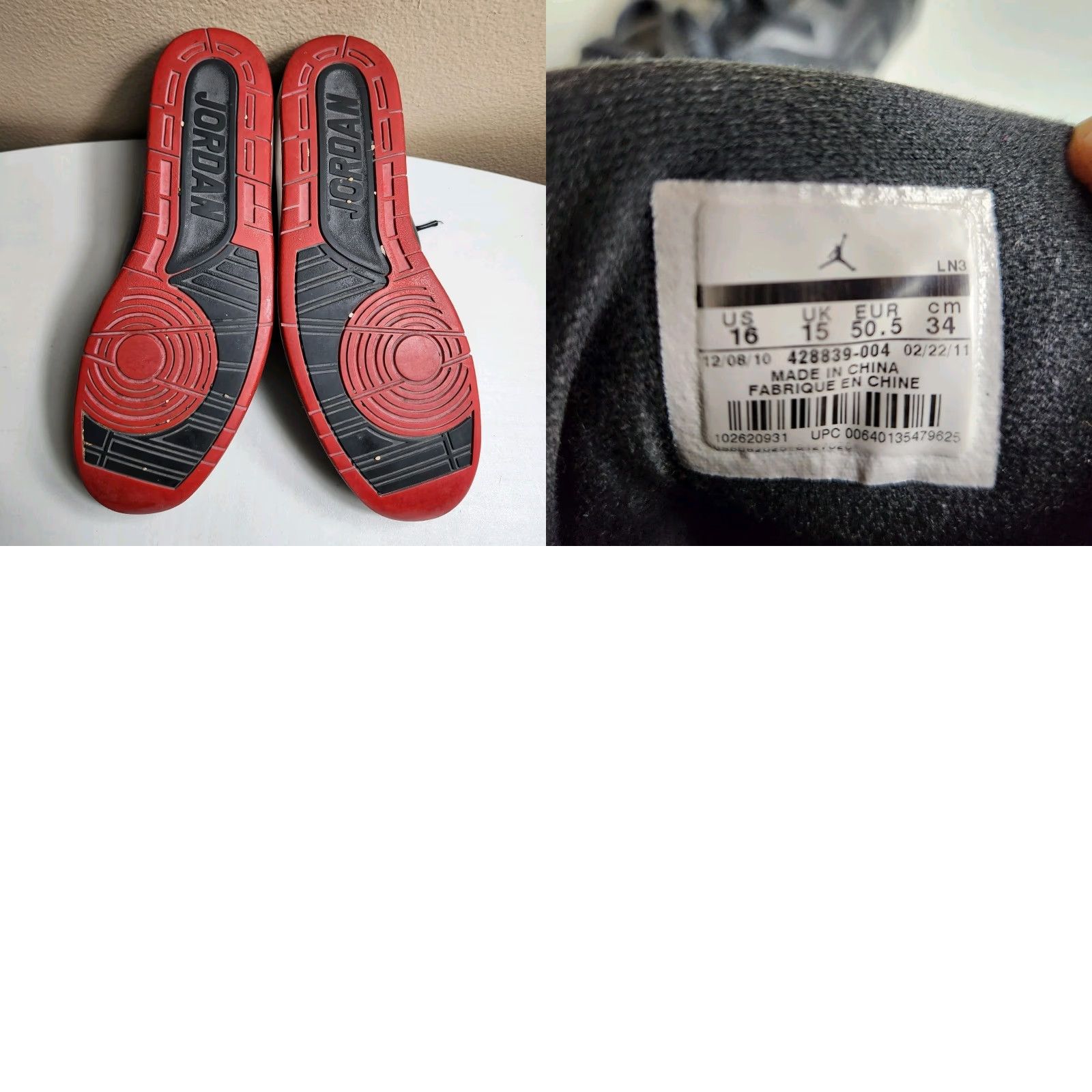 Nike VINTAGE Nike Air Jordan Mens |16| Black Leather Classic 82 Low Top Sneakers Size US M / EU 48-50 / 2 - 9 Thumbnail