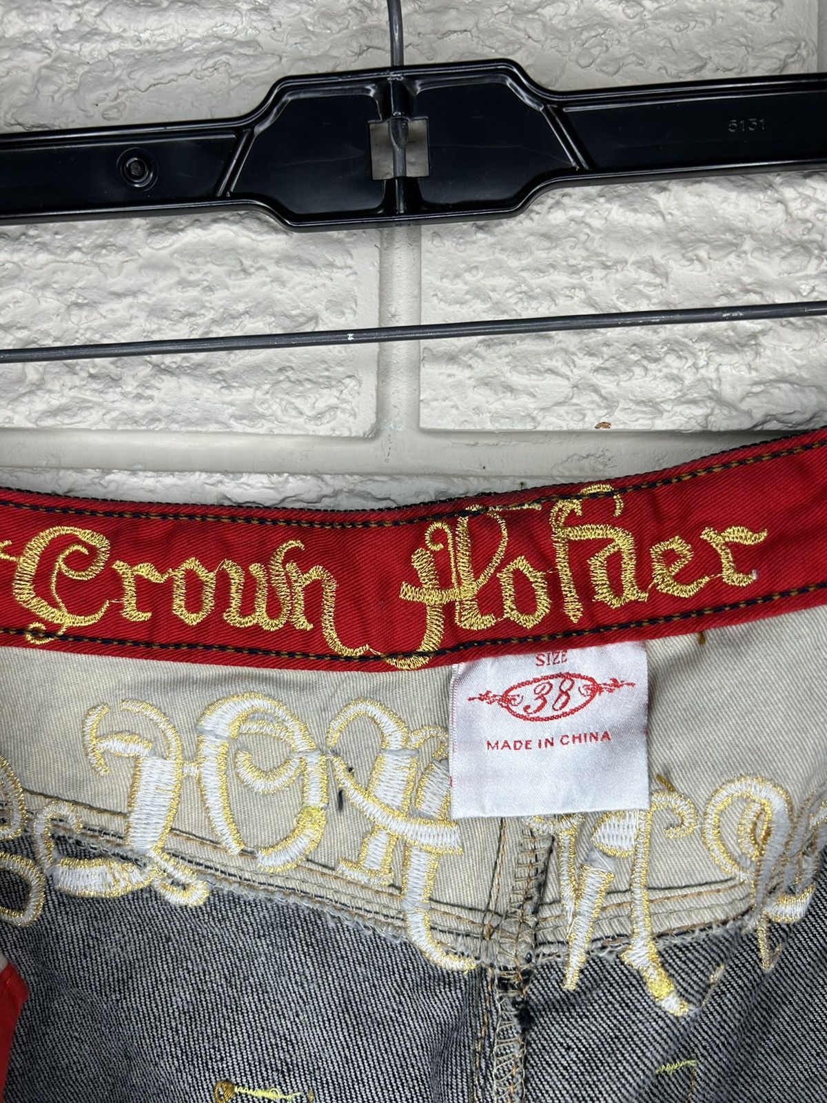 Japanese Brand Vintage Crown Holder Embroidered Studded Baggy Skater Jeans Size US 38 / EU 54 - 11 Thumbnail