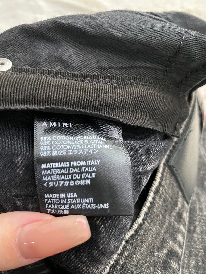 Amiri Amiri Black and Pink Side Stripe Destroyed Jean Size US 31 - 4 Thumbnail