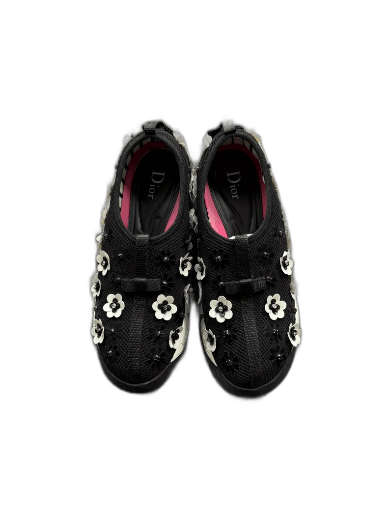 Dior Dior Black Garden Flower Shoes Size 35-2505 Size US 5 / EU 37 - 1 Thumbnail