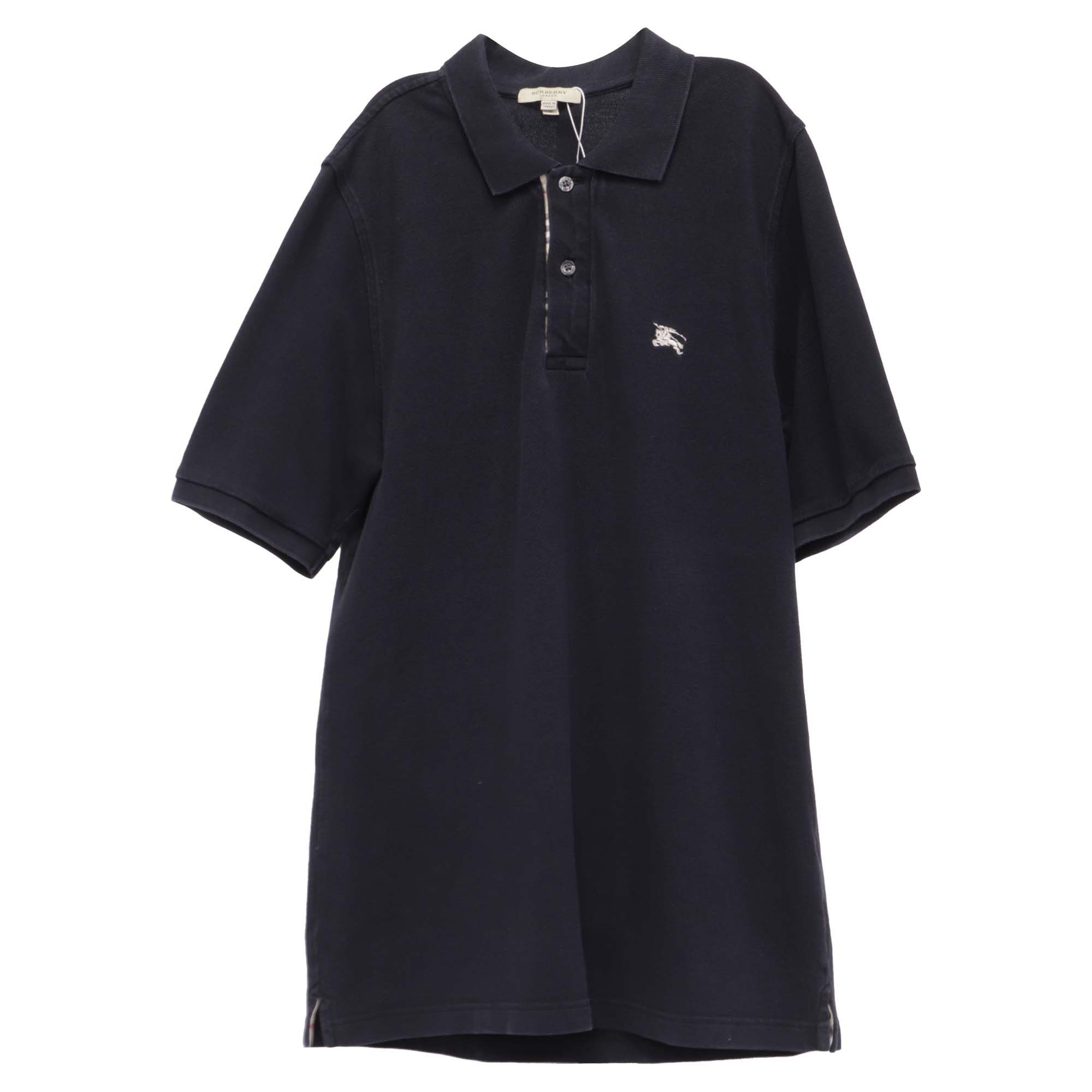 Burberry Burberry Logo-Embroidered Polo Shirt in Black Cotton Size US L / EU 52-54 / 3 - 1 Thumbnail