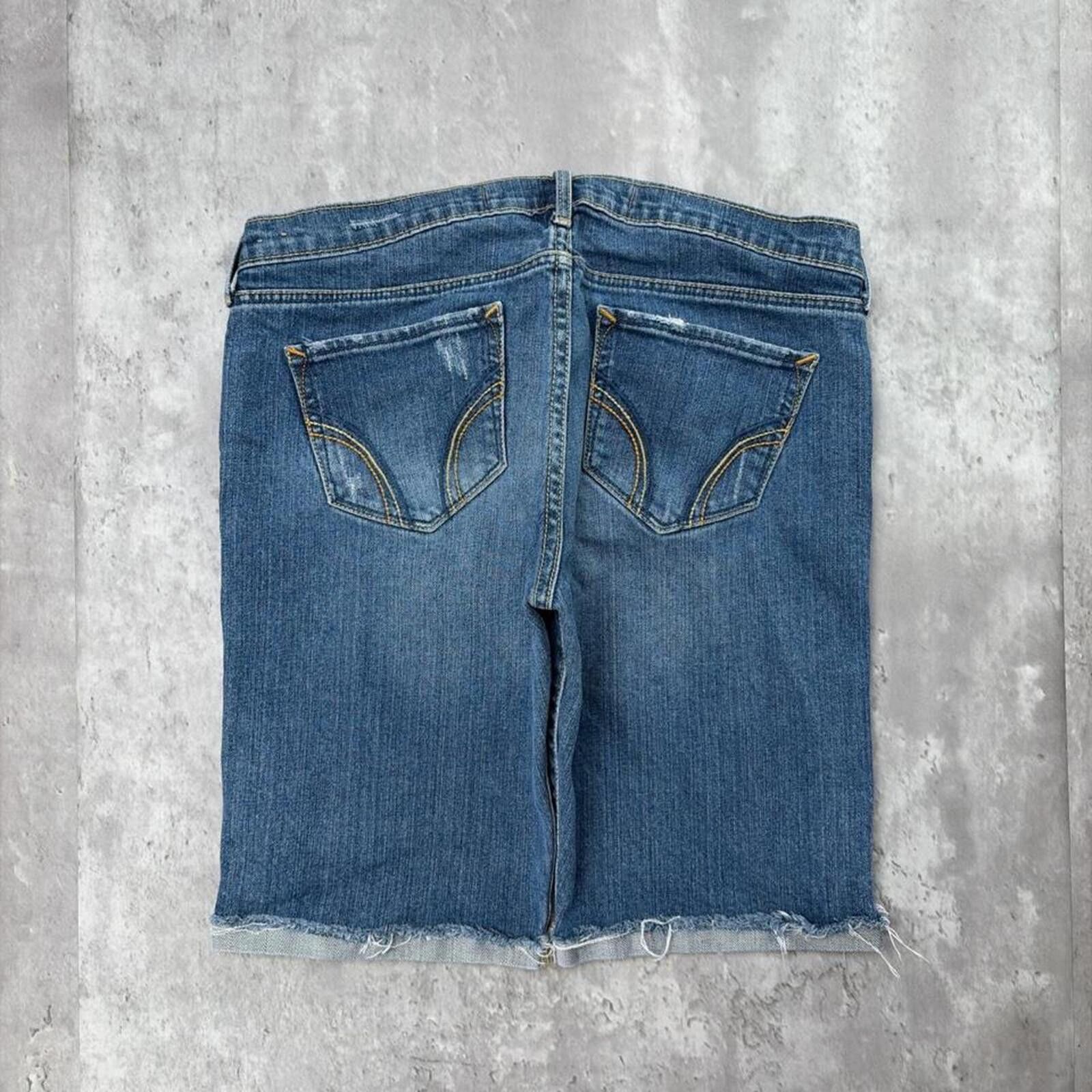 Other Y2K Blue Hollister Surf Grunge Capri Denim Shorts Size 30" / US 8 / IT 44 - 2 Thumbnail