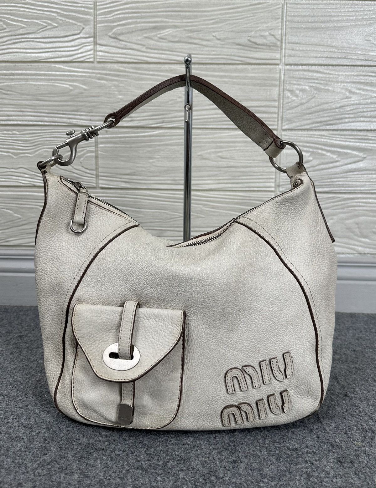 Miu Miu ARCHIVE MIU MIU FW 1999 SHOELACE LEATHER SHOULDER