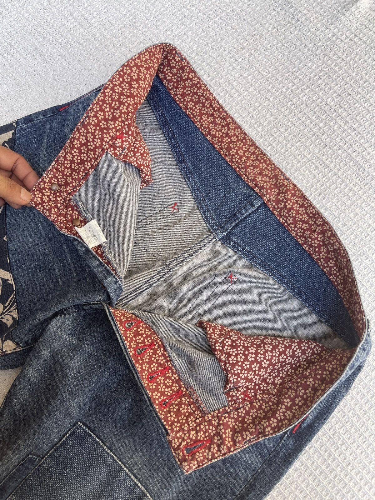 Karakuri Tamashii Last🔥Vtg Japan Brand Eternal Patchwork Jeans Karakuri Style Size US 34 / EU 50 - 8 Thumbnail