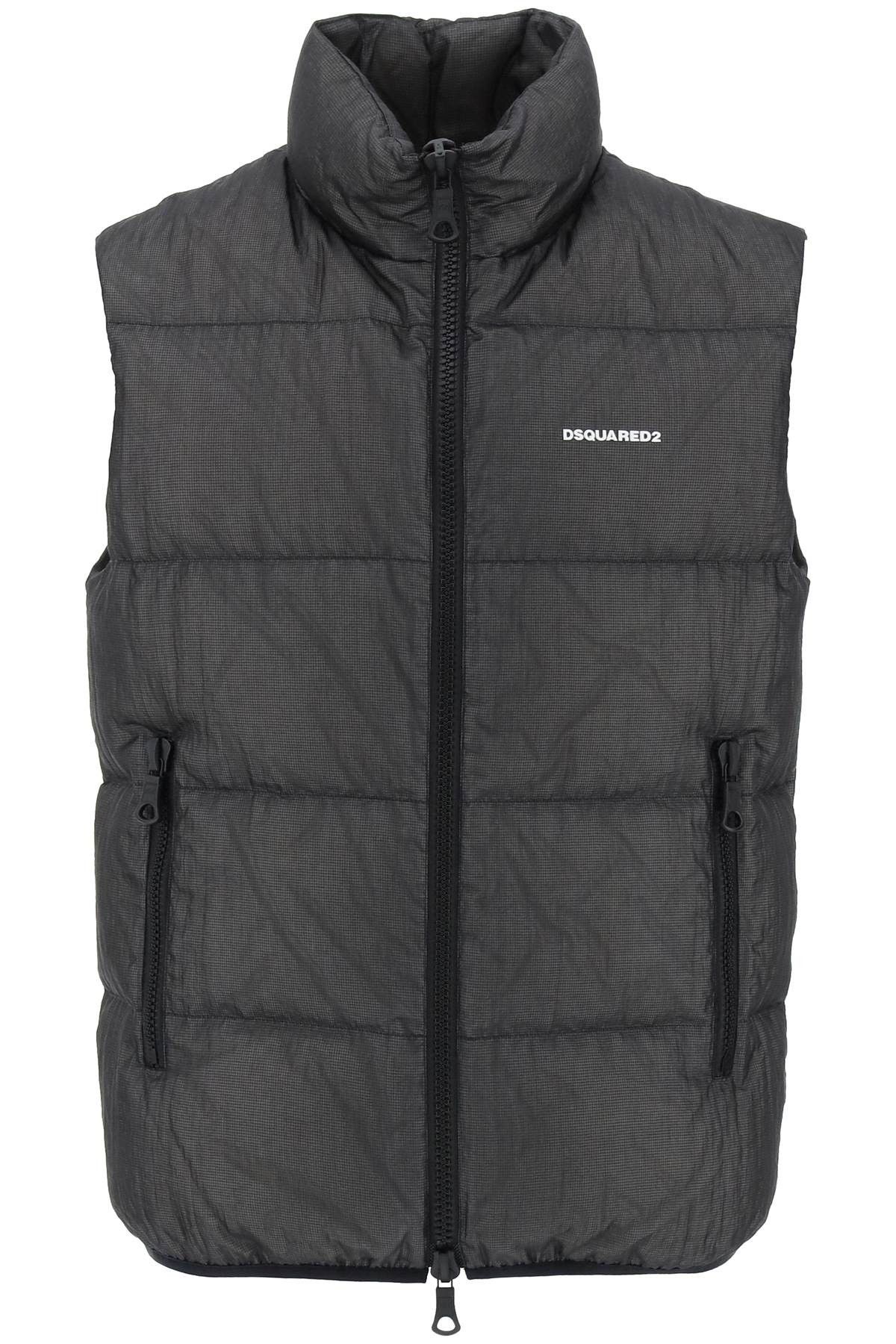 Image of Dsquared2 Ripstop Puffer Vest in Black, Men's (Size XL)