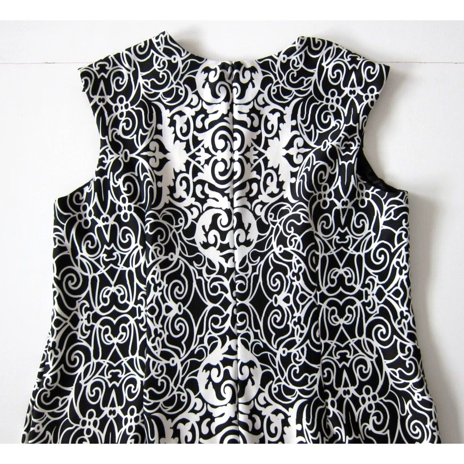 Vintage VINTAGE R&K Black White Floral Paisley Sleeveless Shift Sheath A-Line Tunic Dress 18W Size XXL / US 16-18 / IT 52-54 - 6 Thumbnail