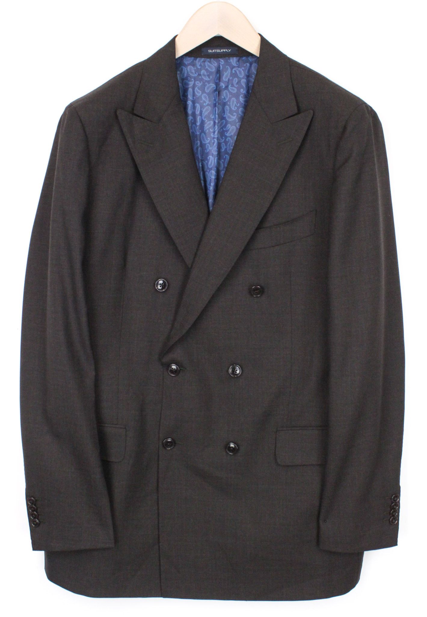 image of Suitsupply La Spalla Uk46L Brown Two-Row Melange Wool Blazer 71827, Men's