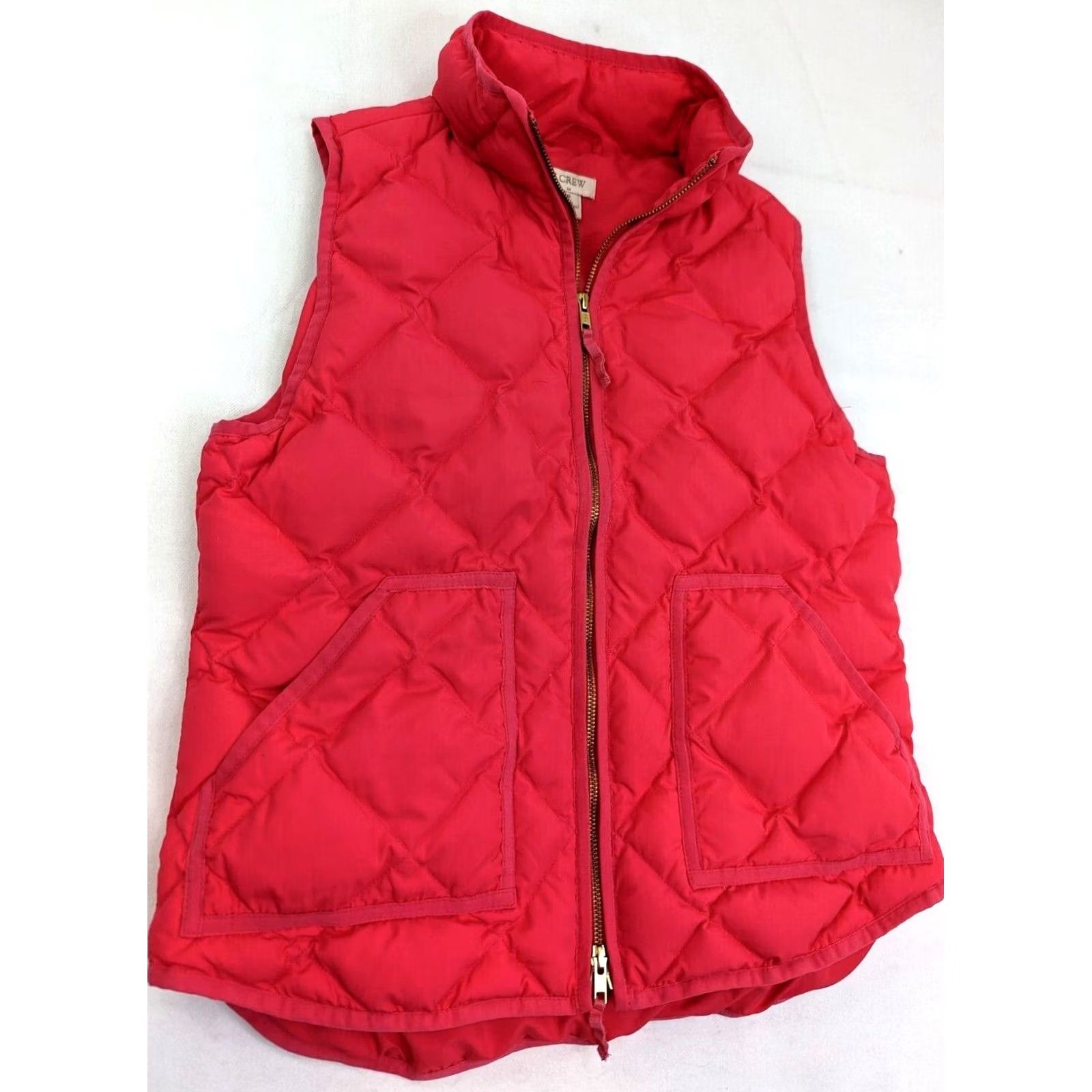 J.Crew J. Crew Down Insulated Puffer Vest Women M Pink Quilted Zip Sleeveless Vest Spring Fall Winter Pattern Solid Vintage: No Size M / US 6-8 / IT 42-44 - 2 Thumbnail