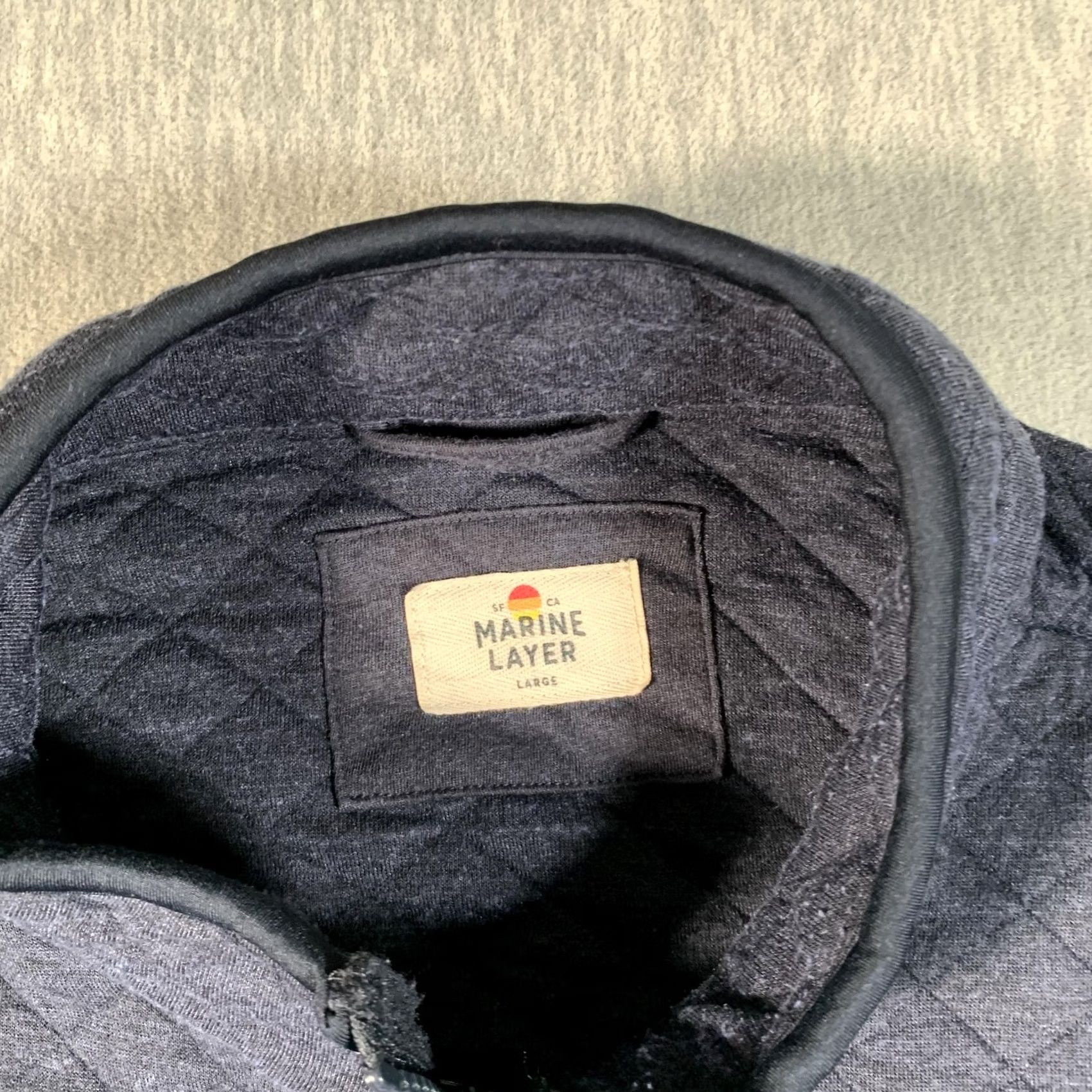 Marine Layer Marine Layer Jacket Mens Large Navy Quilted Full Zip Corbet Heather Pockets Size US L / EU 52-54 / 3 - 5 Thumbnail