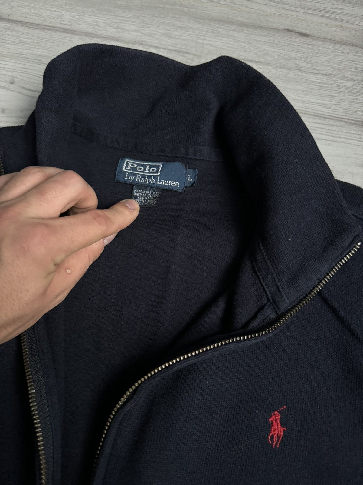 Polo Ralph Lauren × Vintage Vintage Polo Ralph Lauren zip up sweater shirt Size US L / EU 52-54 / 3 - 4 Thumbnail