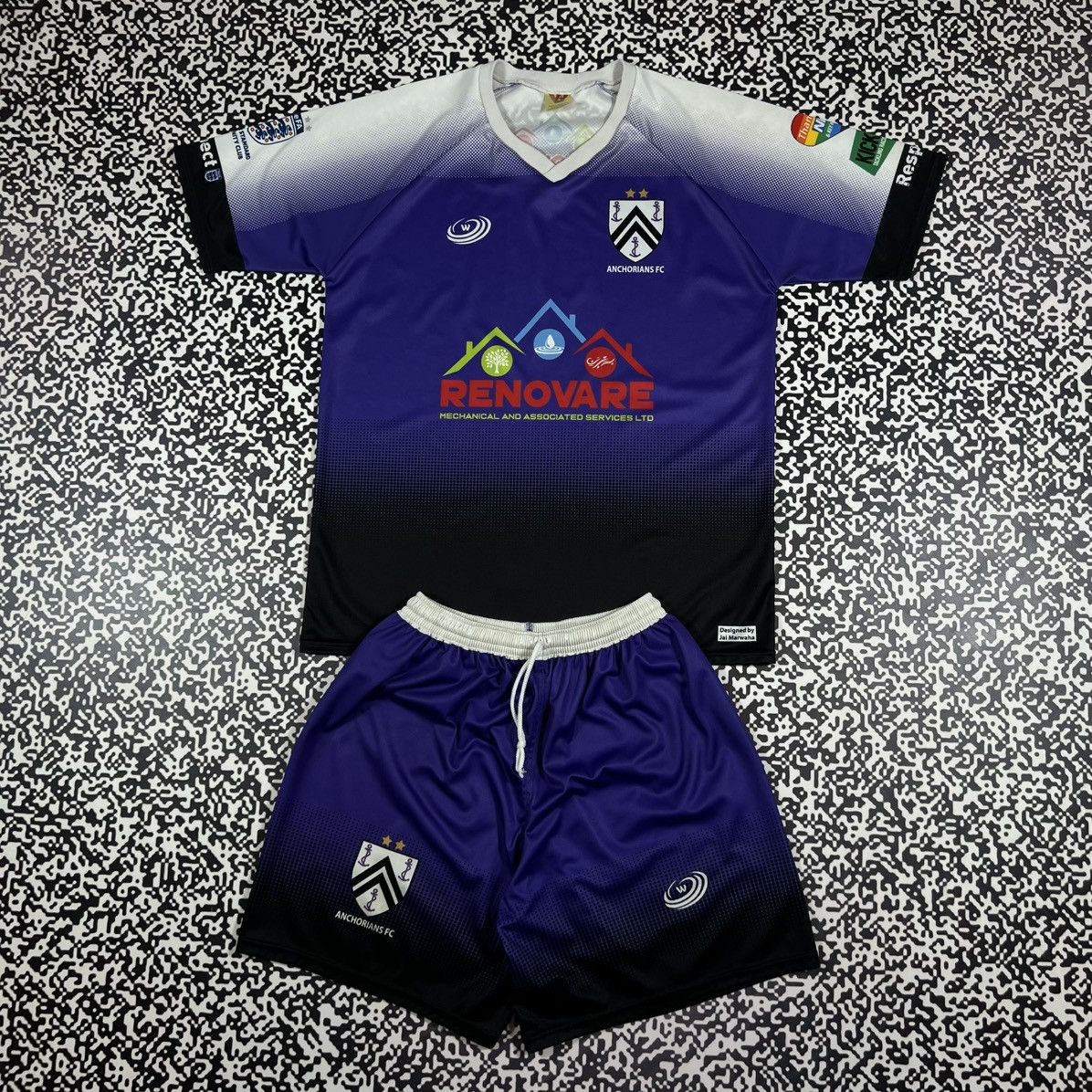 Vintage 00s Anchorians FC Soccer Football Jersey + Shorts