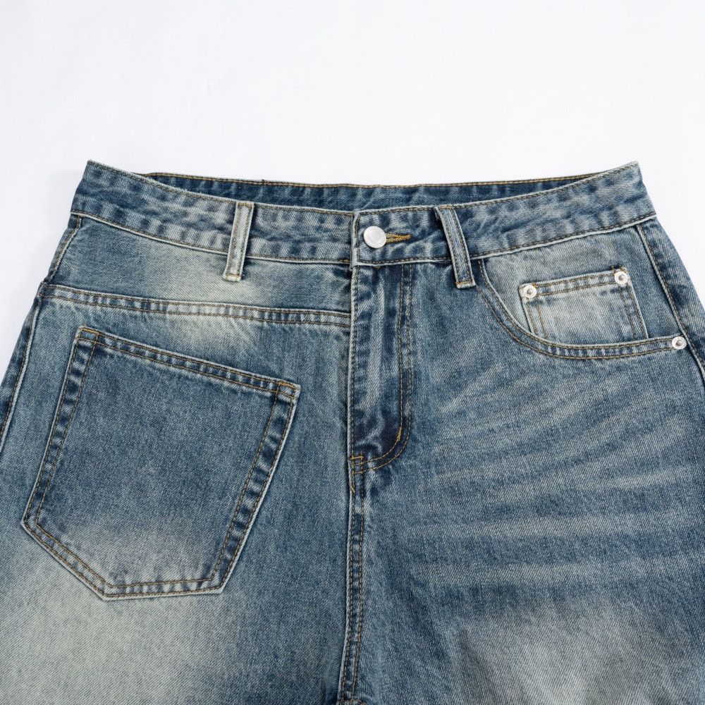 Vintage Men's Irregular Pocket Loose Wide-Leg Washed Jeans Size US 32 / EU 48 - 3 Thumbnail