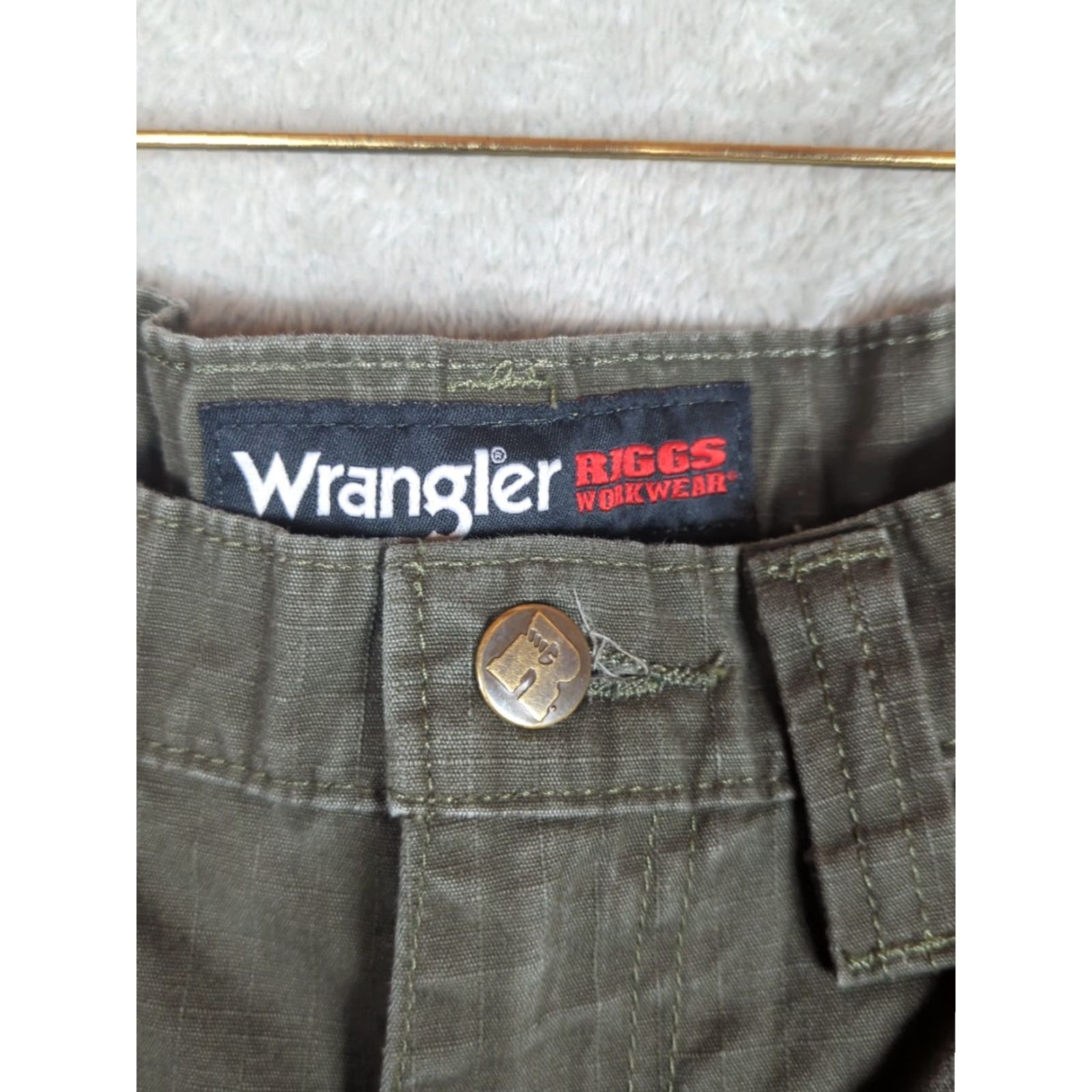 Wrangler Wrangler Riggs Pants Mens 32x30 Moss Green Ripstop Cargo Double Knee Workwear Size US 32 / EU 48 - 7 Thumbnail