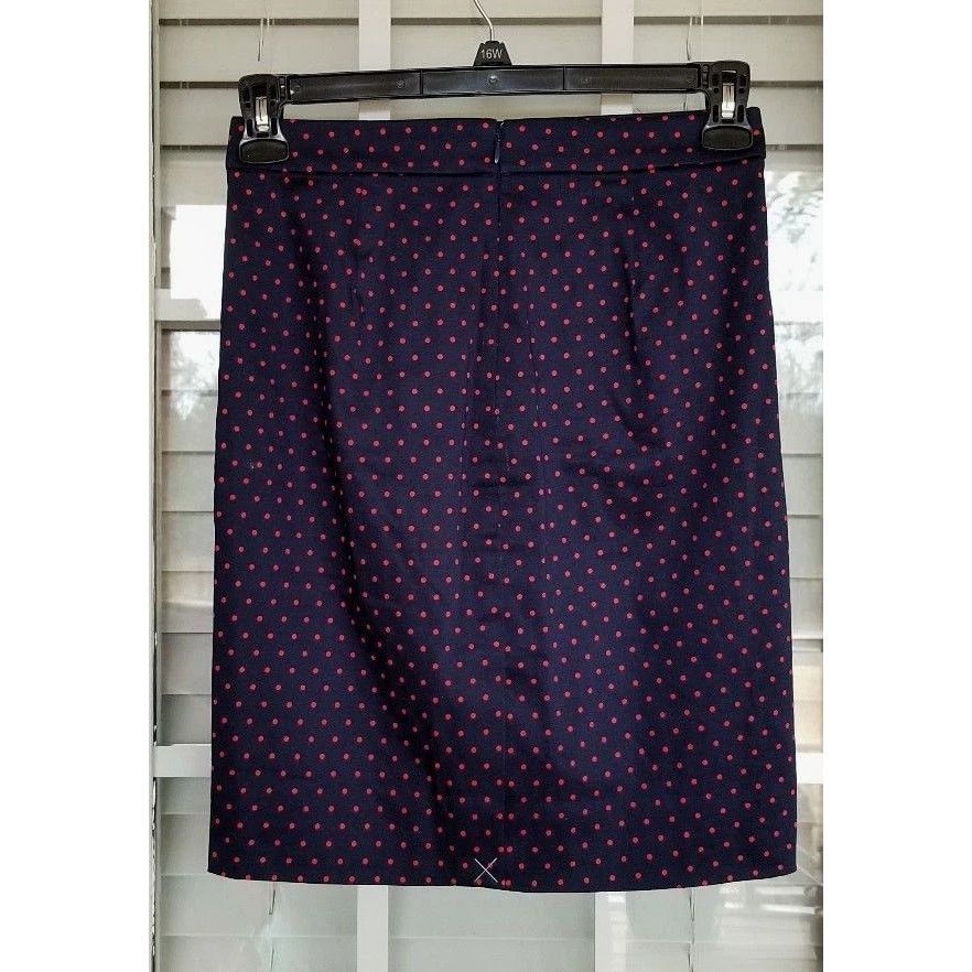 J.Crew New J Crew Printed Pencil Skirt in Sateen Dot Career 00 Size 24" / US 00 / IT 34 - 3 Thumbnail