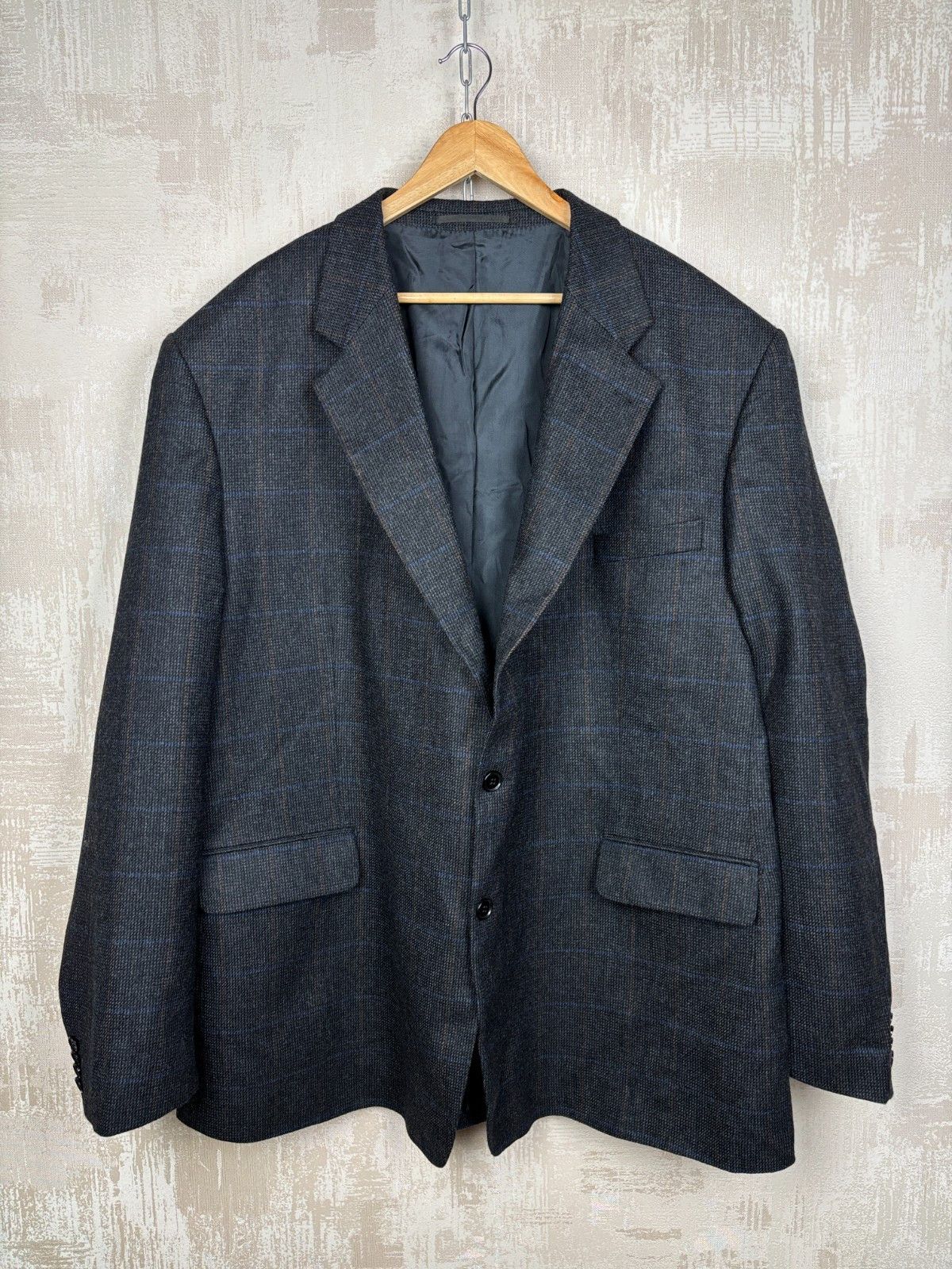 Other Edler Von F Oxford Wool Check Blazer Jacket Sport Coat Size 54R - 2 Thumbnail