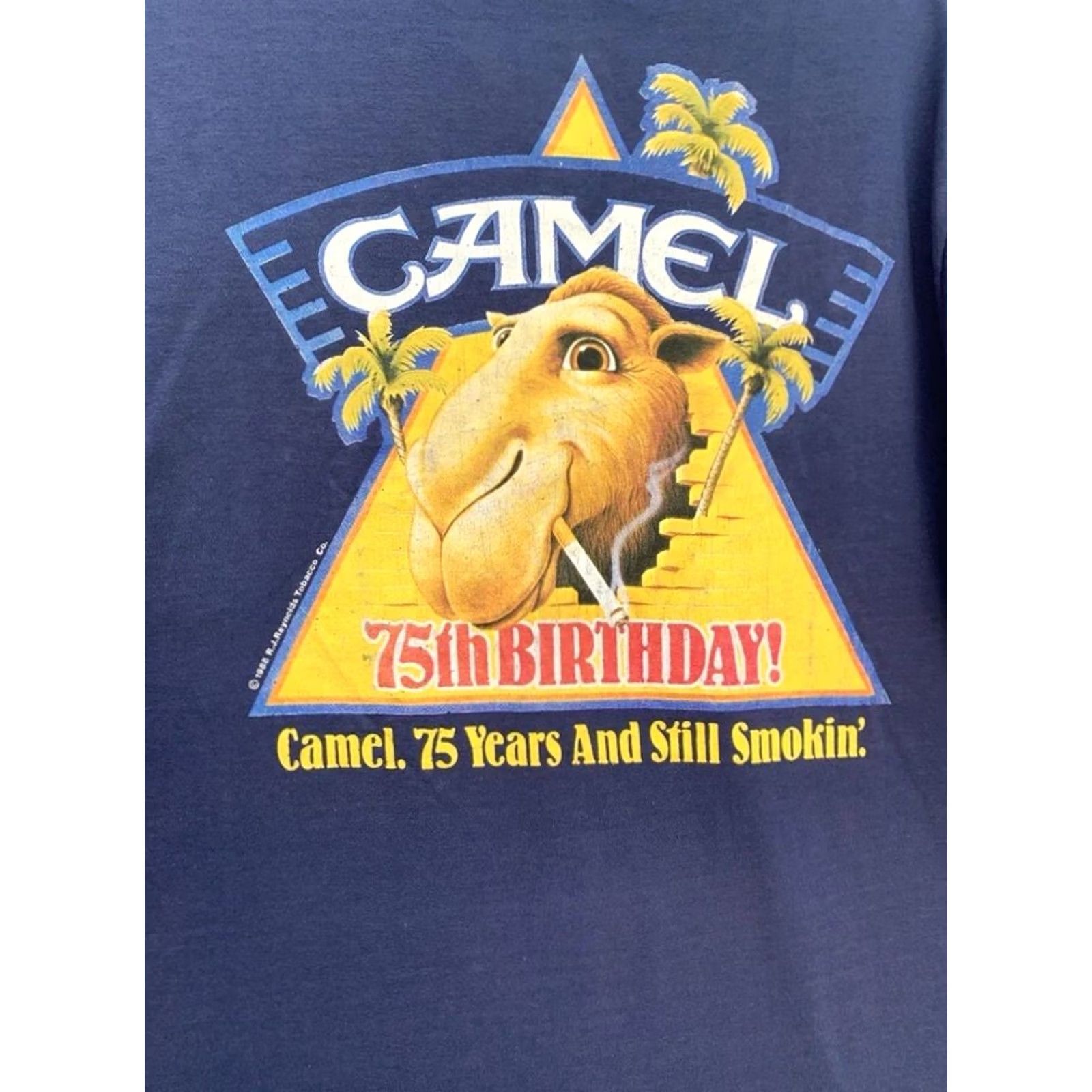 Vintage VINTAGE 1988 Camel 75th Birthday T-Shirt Screen Stars Blue L Size US L / EU 52-54 / 3 - 2 Thumbnail