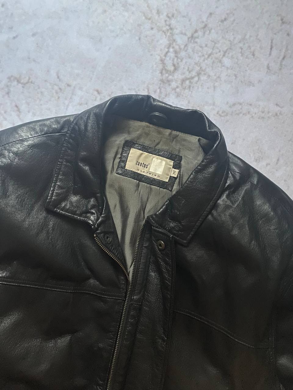 Genuine Leather × Vintage Vintage Leather Bomber Jacket Moto Y2K Schott Style Size US XL / EU 56 / 4 - 4 Thumbnail