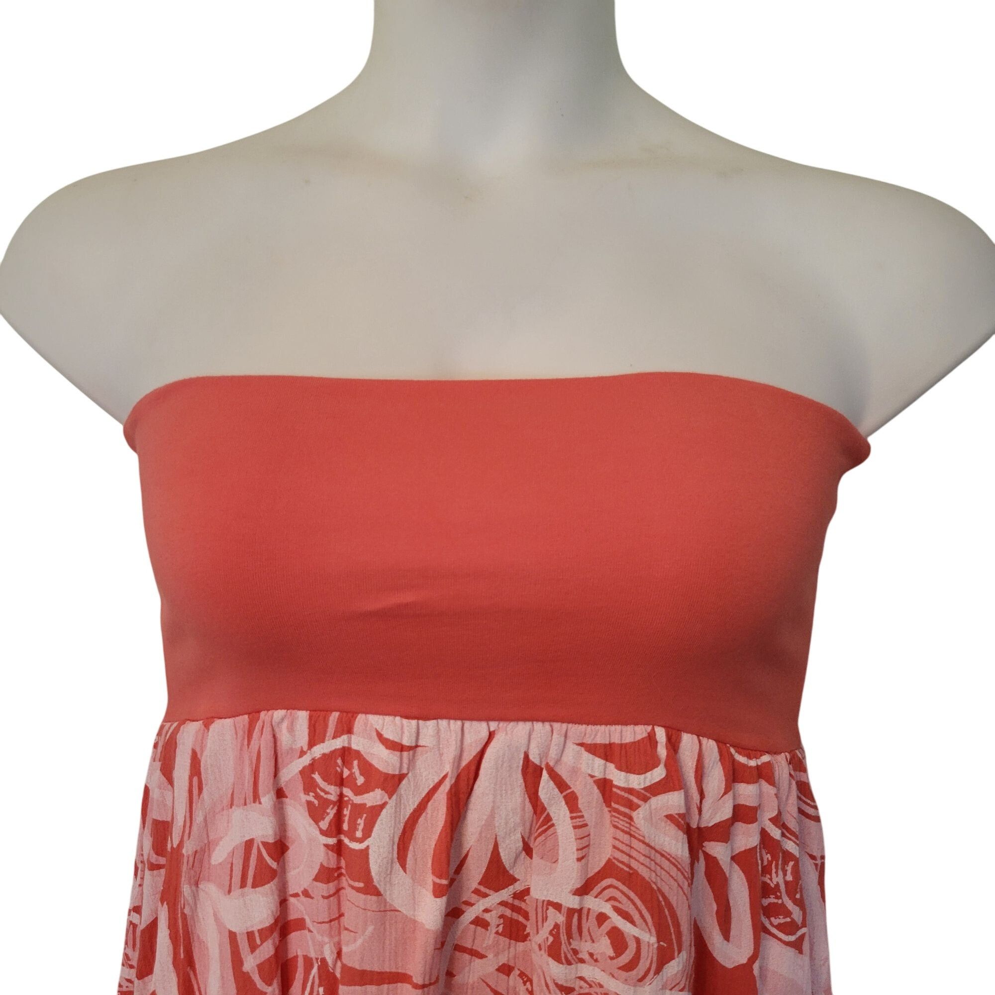 Other Fresh Produce Strapless Coral Floral Convertible Sundress Sk Size M / US 6-8 / IT 42-44 - 4 Thumbnail