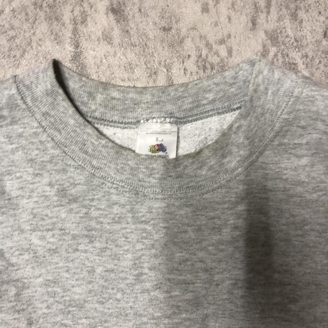 Fruit Of The Loom Grey vintage sweatshirt with embroidered logo clothing Size US L / EU 52-54 / 3 - 3 Thumbnail