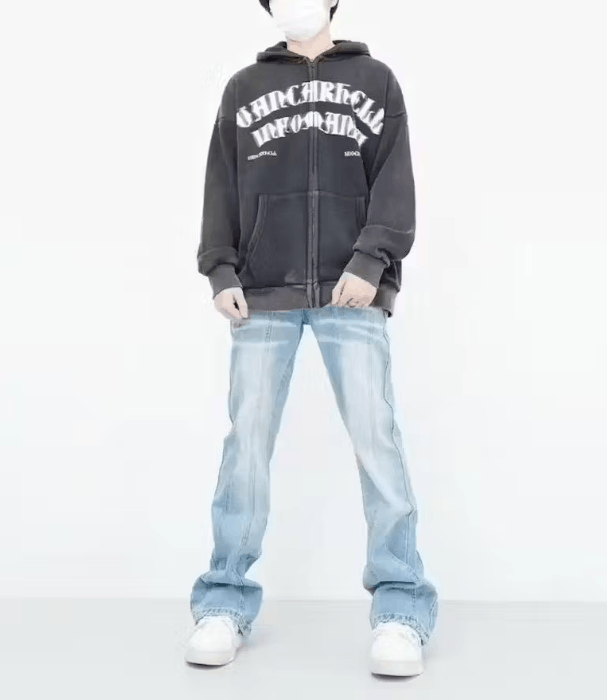 Japanese Brand Graphic Retro Full Zip Gray Hoodie Size US L / EU 52-54 / 3 - 3 Thumbnail