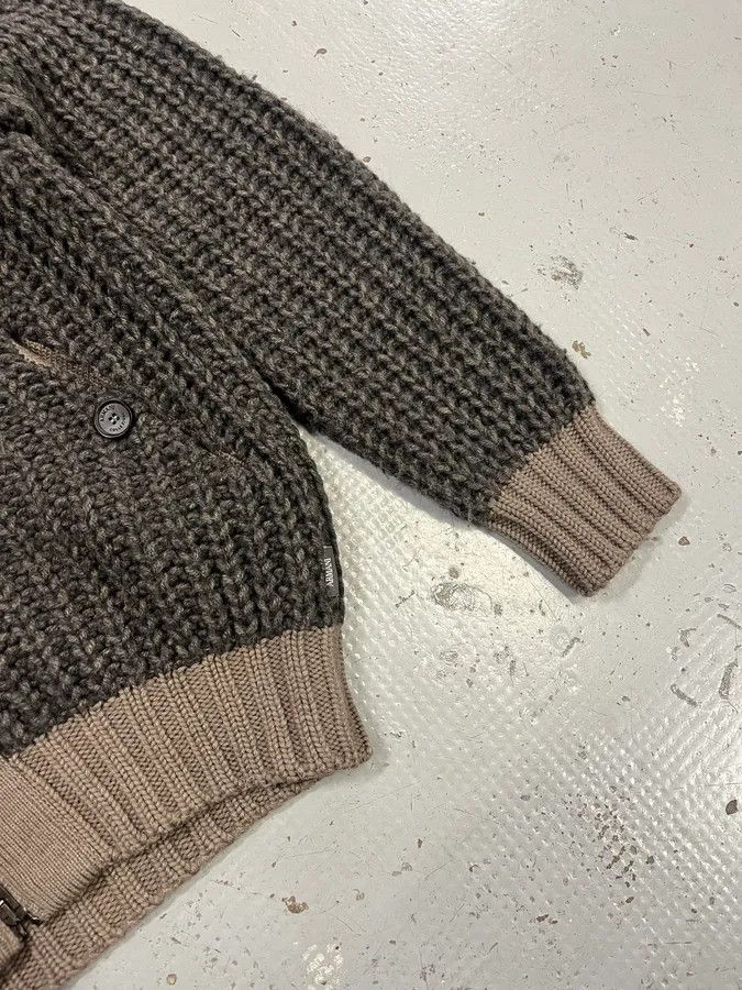 Armani Collezioni Armani Collezioni Wool Cable Knit Grey Zip-Up Hoodie Size US S / EU 44-46 / 1 - 7 Thumbnail