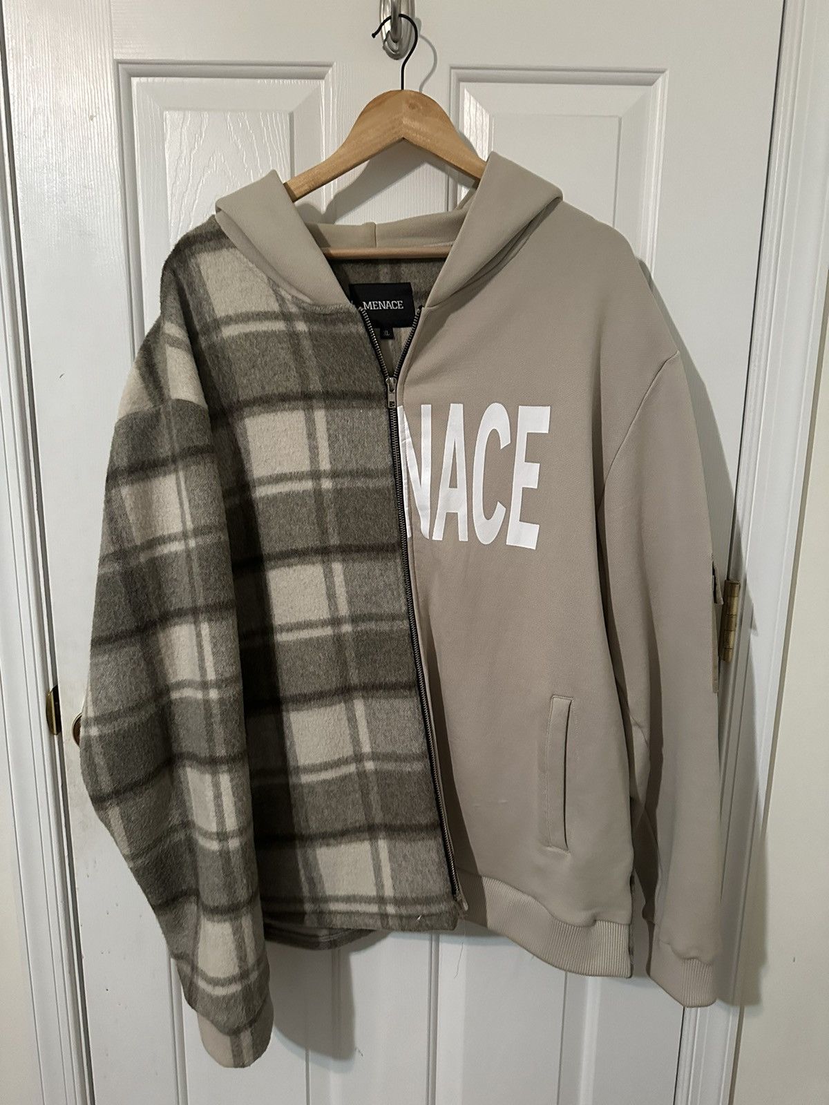 Menace Menace “Split Wool Plaid French Terry Hoodie” XL Size US XL / EU 56 / 4 - 3 Thumbnail