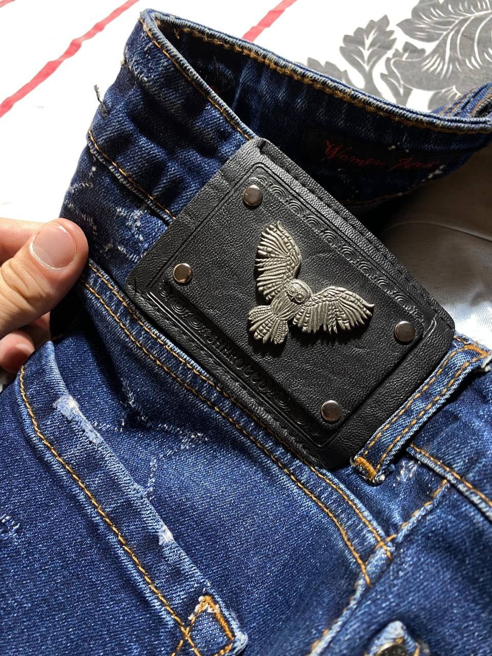 Japanese Brand Crazy Crash Dirty Baggy Faded Jean Japan Avant Garde Style Size US 30 / EU 46 - 18 Thumbnail