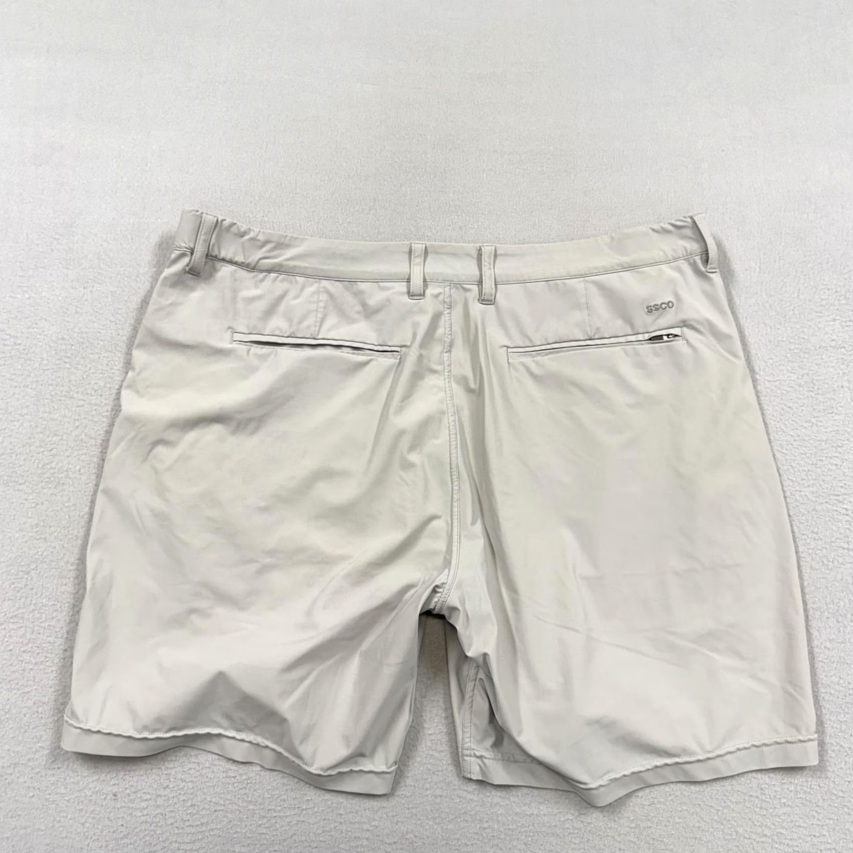 Vintage SSCO Shorts Mens 38 Beige Momentum Chino Microfiber 7 Inseam Lightweight Slim Front Zip Pockets Size US 38 / EU 54 - 4 Thumbnail