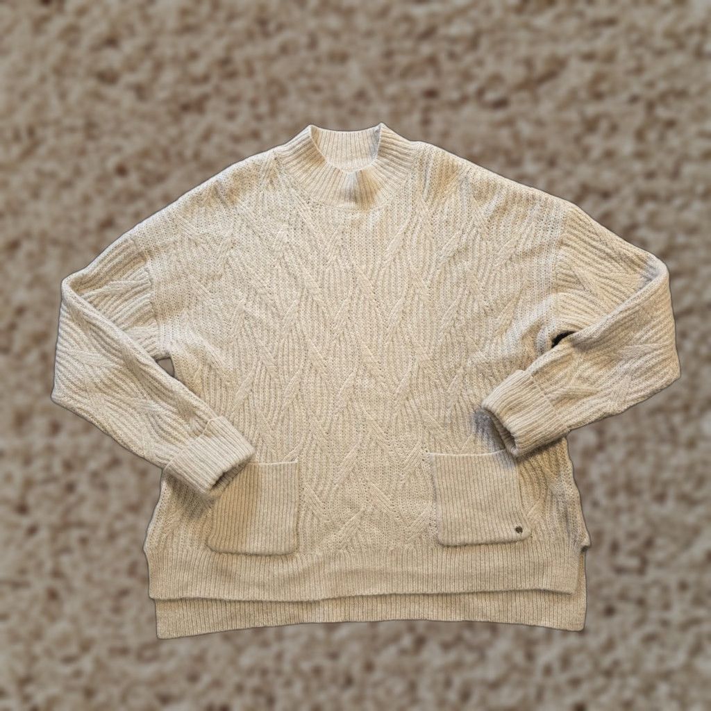 FatFace Fat Face Sweater Women Size 6 Beige Cable-Knit Pockets Soft Fuzzy Capsule Casual Shirt Size M / US 6-8 / IT 42-44 - 1 Thumbnail