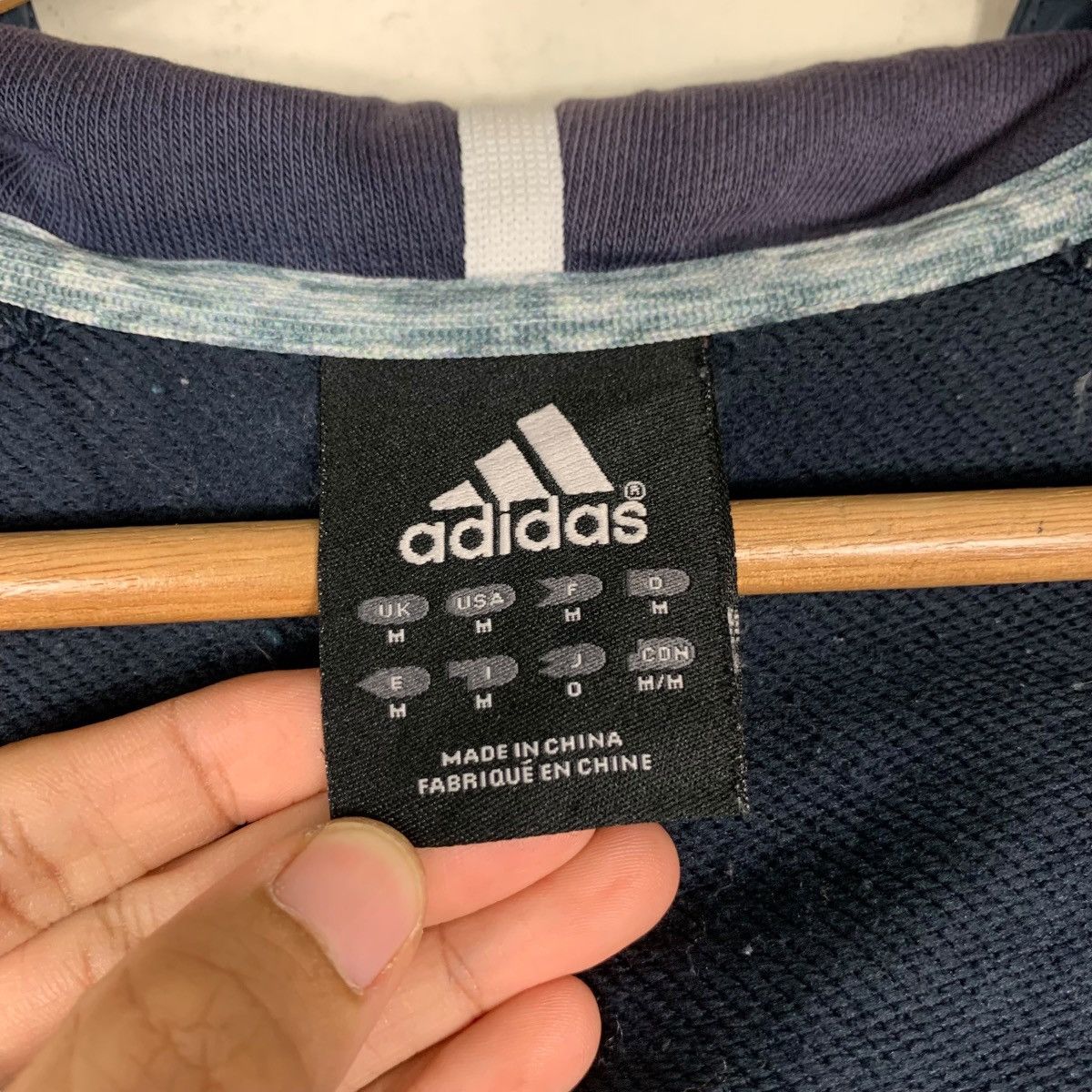 Adidas ADIDAS Embroidery Sleeve Logo Hybrid Zipper Hoodie #1350-C61 Size US M / EU 48-50 / 2 - 18 Thumbnail