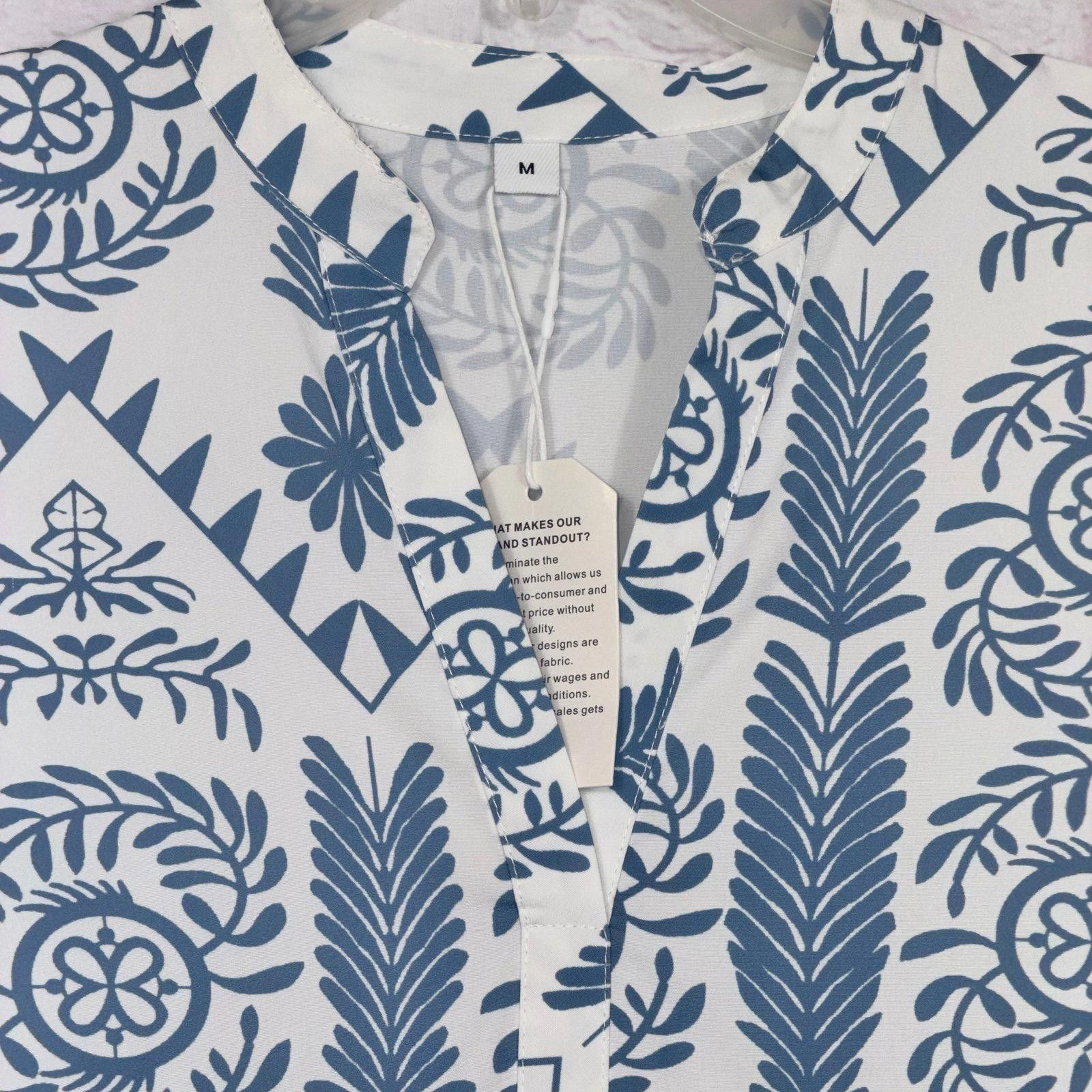 Other Blue and White Patterned Long Sleeve Dress Medium NWT Size M / US 6-8 / IT 42-44 - 4 Thumbnail