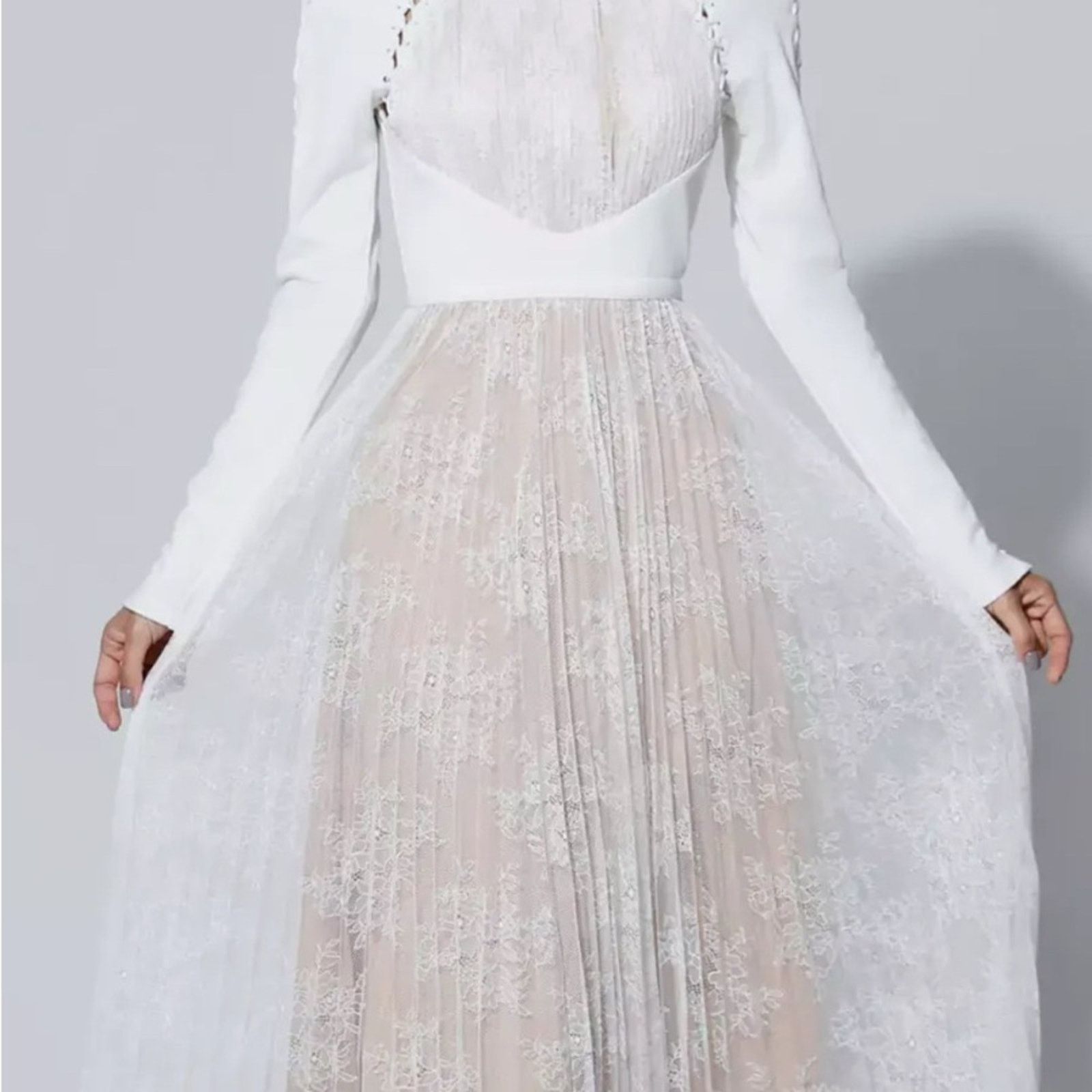 Other Elegant White and Cream Lace Dress Size S / US 4 / IT 40 - 8 Thumbnail