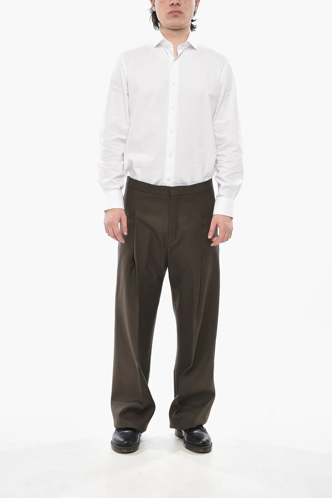 Givenchy og1mm0326 Straight-Fit Wool-Twill Pant in Military Green Size US 28 / EU 44 - 4 Thumbnail