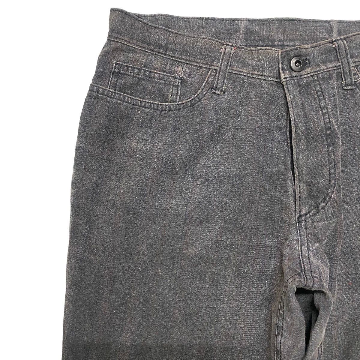 Japanese Brand DOMON HOMME Rainbow Super Flare Denim Jeans Faded Black Size US 31 - 5 Thumbnail