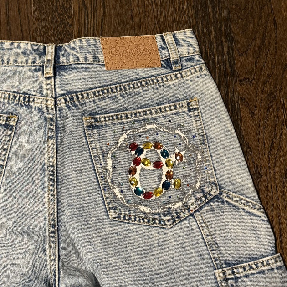 Other OneofOne Rhinestone Denim Shorts Size US 32 / EU 48 - 4 Thumbnail