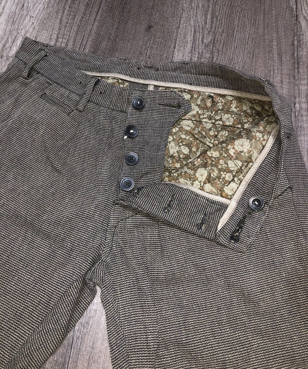 Designer VINTAGE DEVRED BUCKLE BACK SMART CASUAL PANT Size US 32 / EU 48 - 1 Thumbnail