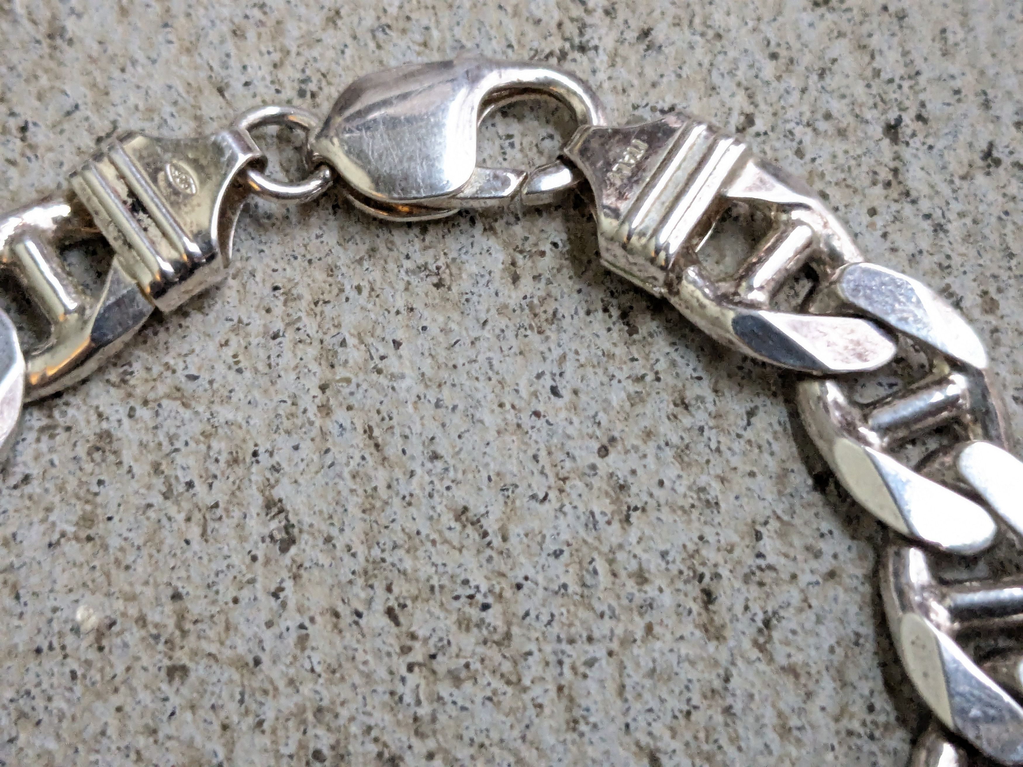 Jewelry Vintage Sterling Silver Bracelet Mariner Chunky Thick Punk Size ONE SIZE - 7 Thumbnail