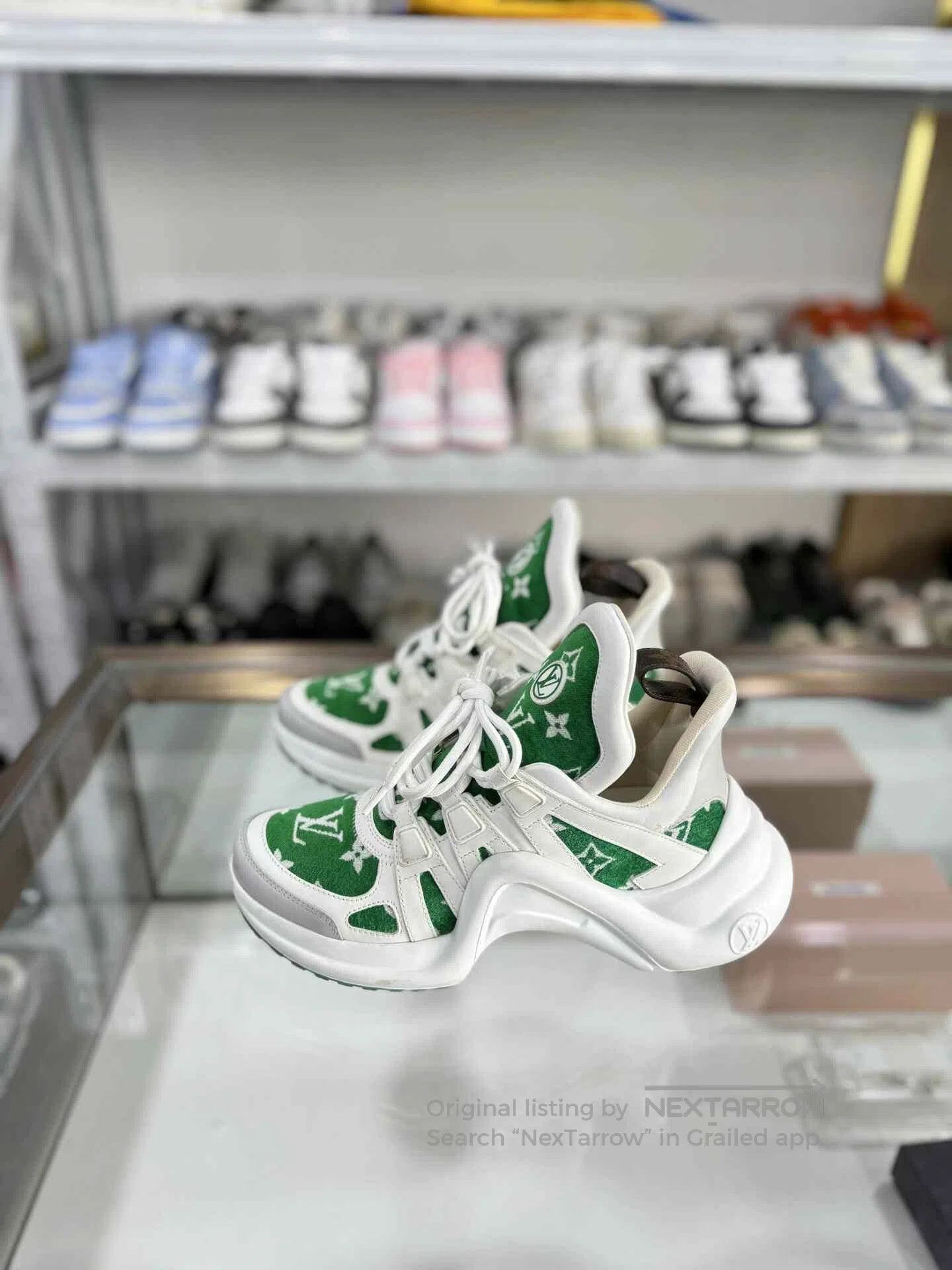 Louis Vuitton Louis Vuitton Green Flock Arch Dad Shoes 36.5. Size US 5.5 / IT 35.5 - 1 Thumbnail
