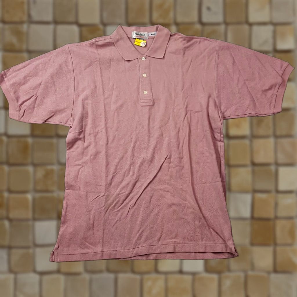 Titleist VINTAGE Titleist Golf Men's Large Pink Collared Short Sleeve Polo Shirt Button Shirt Pullover Size US L / EU 52-54 / 3 - 1 Thumbnail