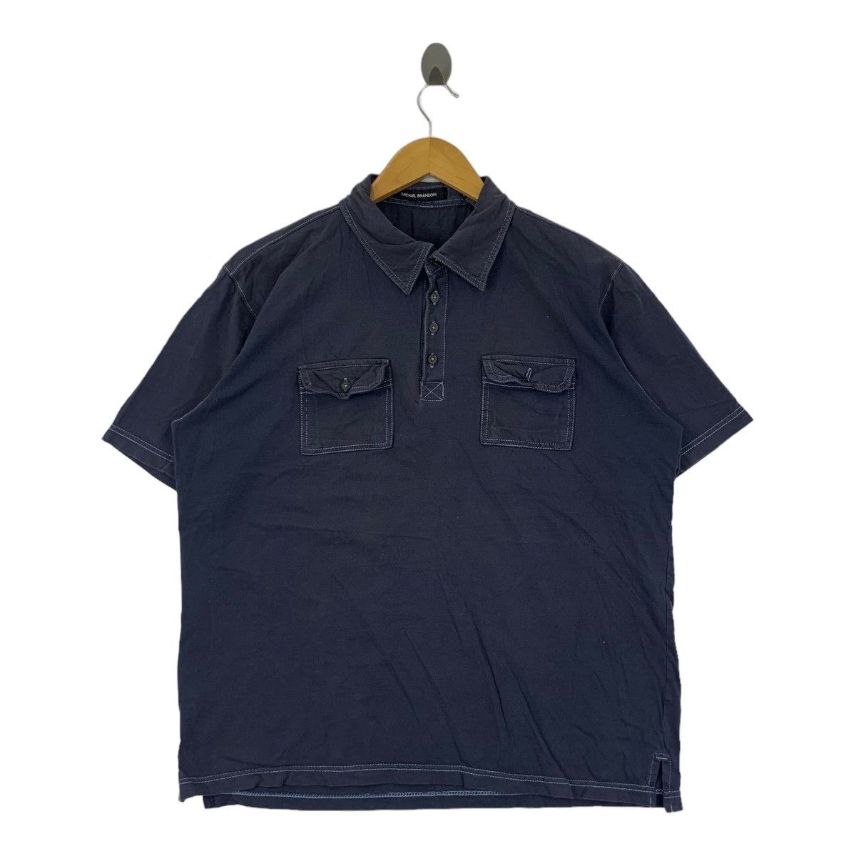 Vintage MICHAEL BRANDON Double Pocket Plain Polo Tee Shirt Size M / US 6-8 / IT 42-44 - 1 Thumbnail