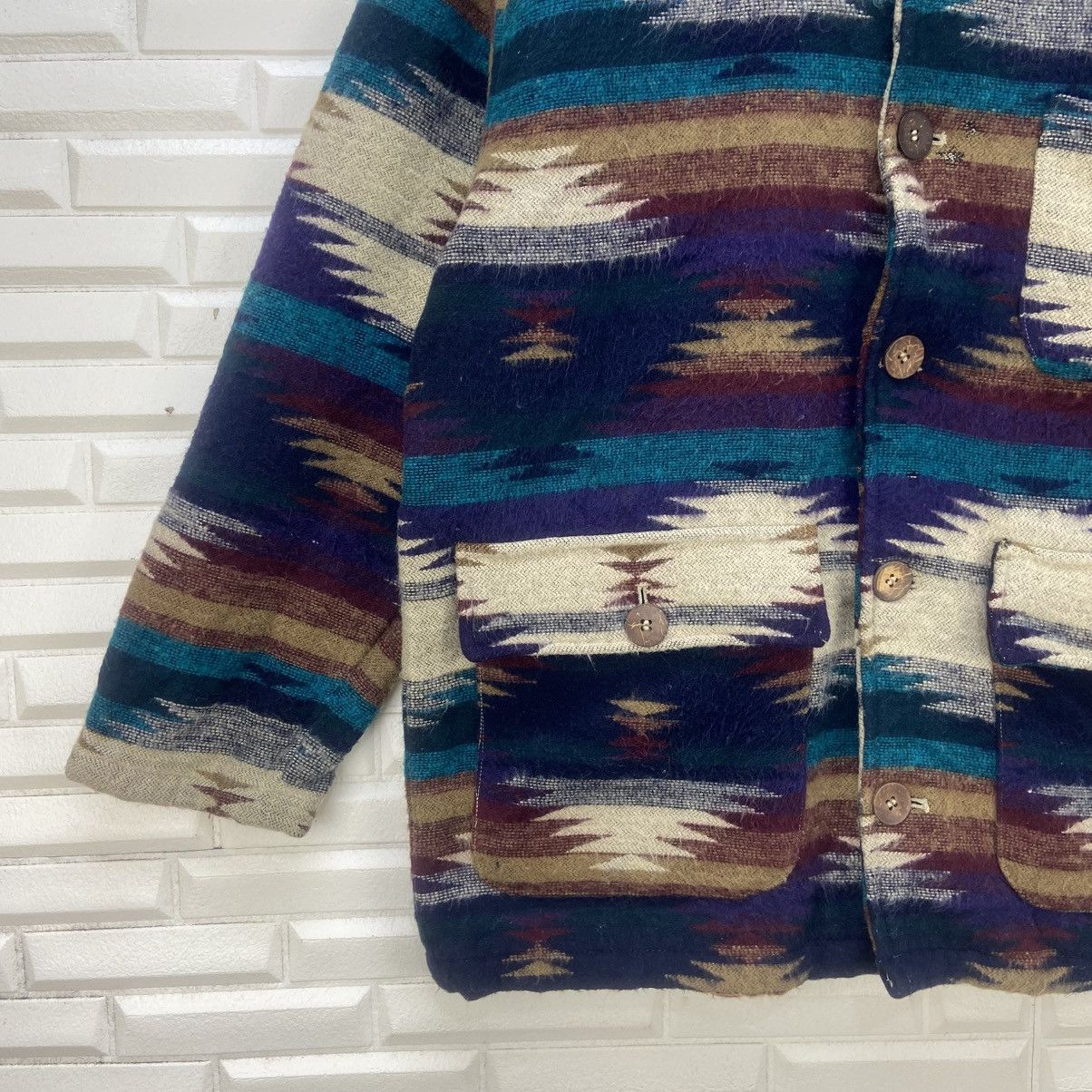 Japanese Brand × Native Vtg Japanese Brand Native Navajo Loose Polar Fleece Jacket Size US S / EU 44-46 / 1 - 6 Thumbnail