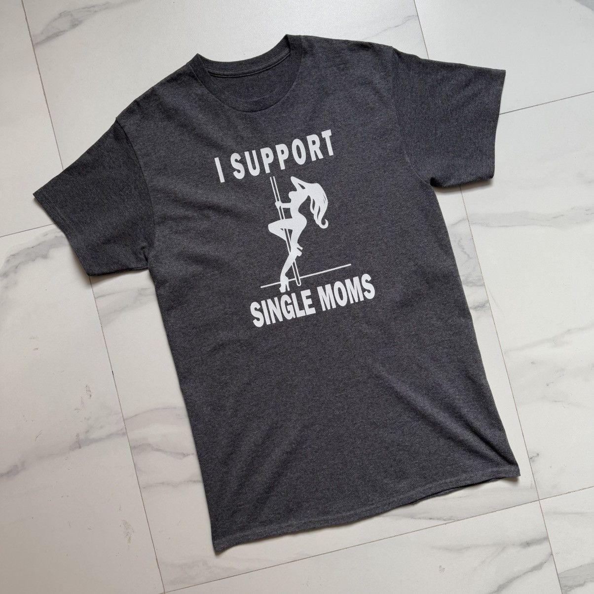 Hot Model Sex × Vintage Vintage I Support Single Moms Funny T-Shirt Size US M / EU 48-50 / 2 - 3 Thumbnail