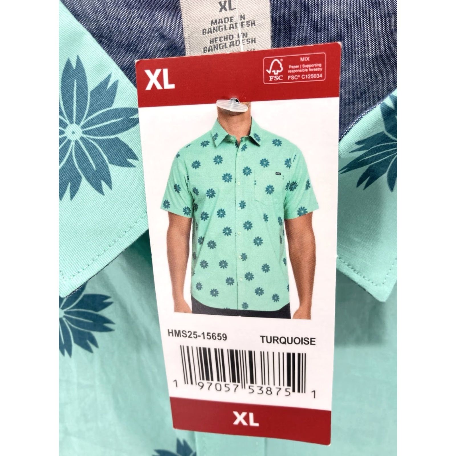 Hurley Hurley Patio Cabana Shirt Men XL Green Floral Button Short Sleeve Casual NWT Size US XL / EU 56 / 4 - 5 Thumbnail