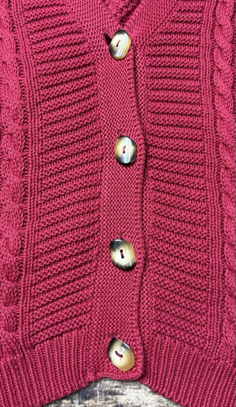 Other VTG Susan Bristol Cardigan Sweater Women's Medium Cable Knit Size M / US 6-8 / IT 42-44 - 5 Thumbnail