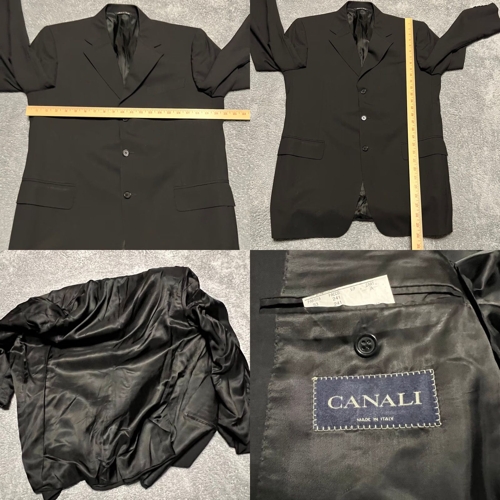 Canali Canali Blazer Sport Coat Mens 40 Black Wool 3 Buttons Made In Italy Jacket Coat Mens Size 40R - 8 Thumbnail