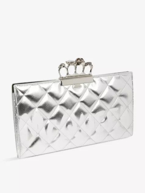 Alexander McQueen o1w1db10925 Size: OS/Jewelled Flat Pouch in Silver Size ONE SIZE - 2 Thumbnail