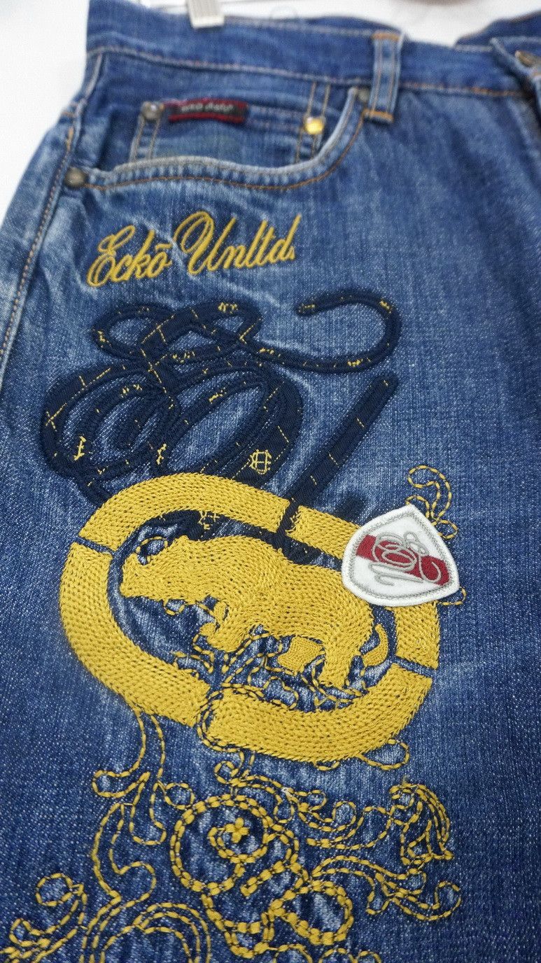 Ecko Unltd. ECKO Unlimited Classic Embroidered Vintage Baggy Jeans Size US 32 / EU 48 - 6 Thumbnail