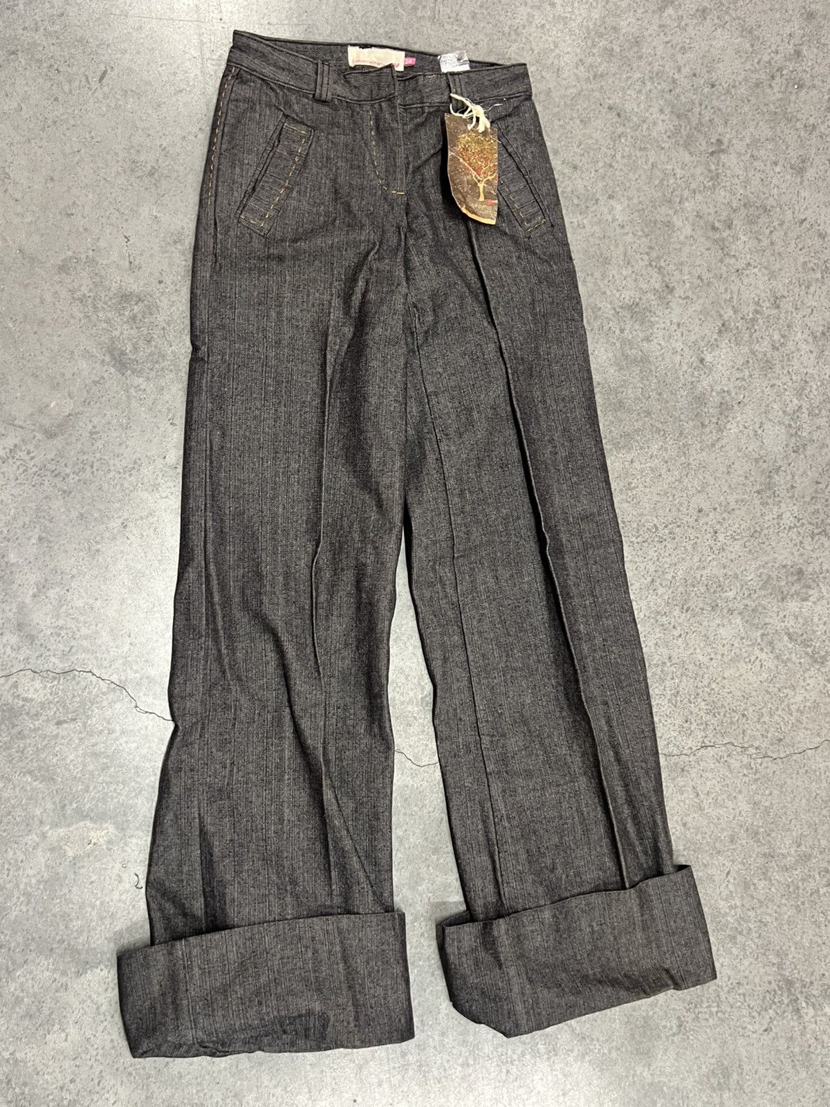 Vintage Y2K 2000's VTG Vintage Denim Factoria Retro Emo Black Jeans Size 24" / US 00 / IT 34 - 1 Thumbnail